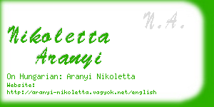 nikoletta aranyi business card